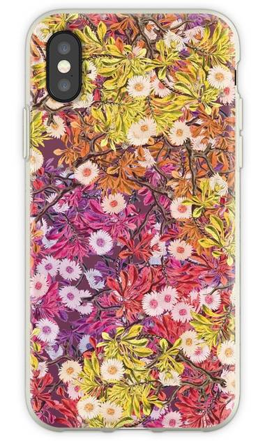 Trippy floral pattern phone case.
